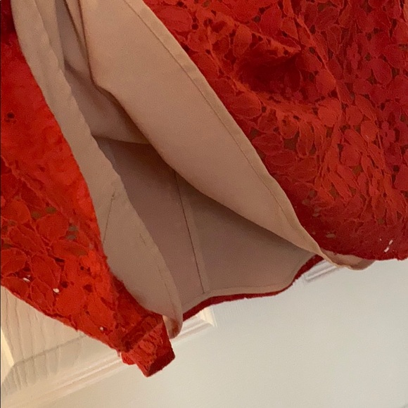 LOFT coral lace cap sleeve dress w/ nude underlay - Picture 8 of 8